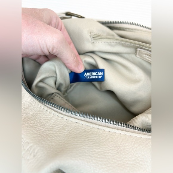 American Leather Co. Carrie Hobo Bag in Ivory Cream Stone - Picture 15 of 16